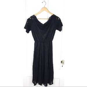 size XXL : short sleeve goth black floral lace summer fall whimsigoth dress